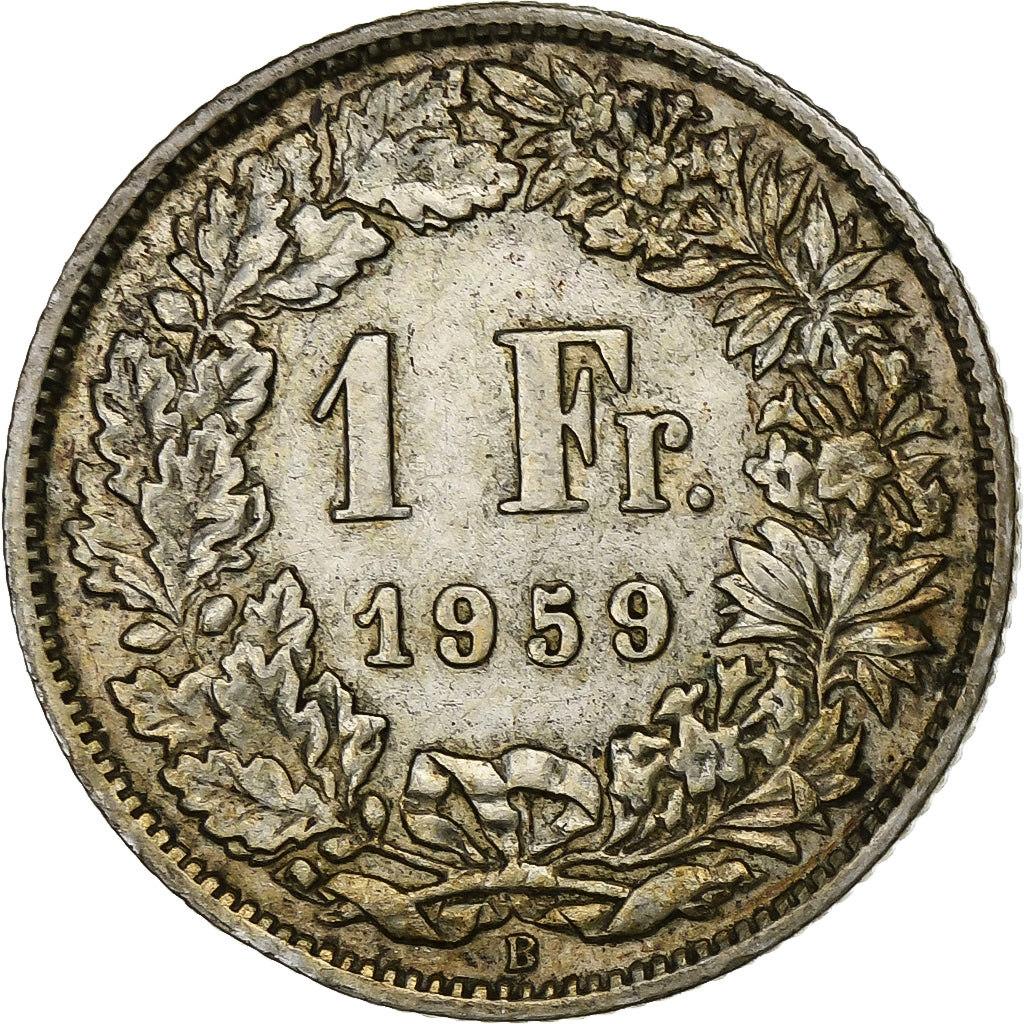 Suiza, Franc, 1959, Bern, Plata, MBC+, KM:24
