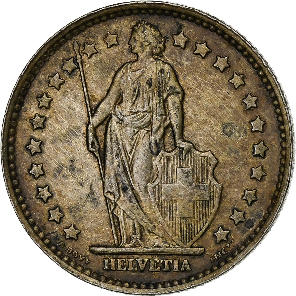 Suiza, Franc, 1966, Plata, BC+, KM:24