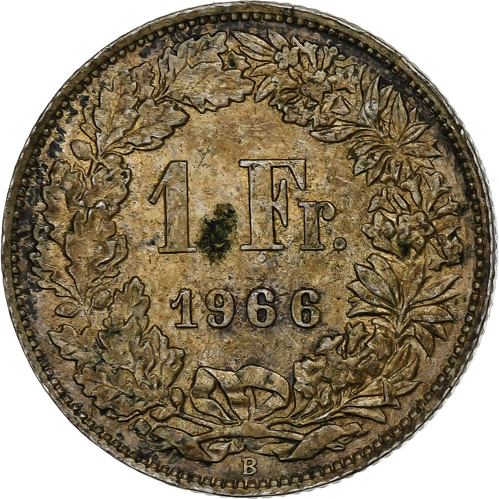 Suiza, Franc, 1966, Plata, BC+, KM:24
