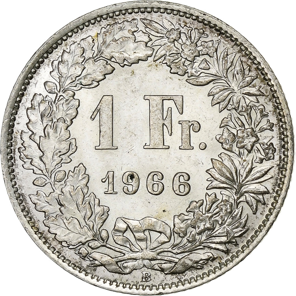Switzerland, Franc, 1966, Silver, MS(60-62), KM:24