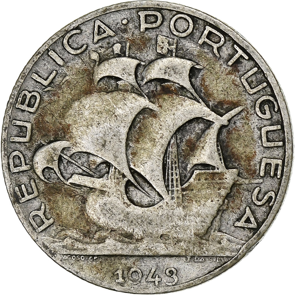 Portugal, 2-1/2 Escudos, 1943, Silber, S, KM:580