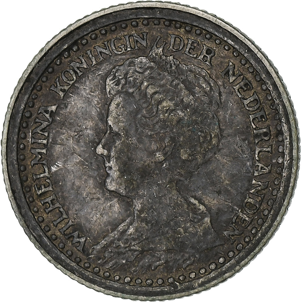 Nederland, Wilhelmina I, 10 Cents, 1919, Zilver, FR+, KM:145