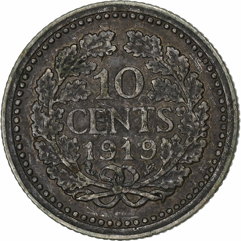 Nederland, Wilhelmina I, 10 Cents, 1919, Zilver, FR+, KM:145