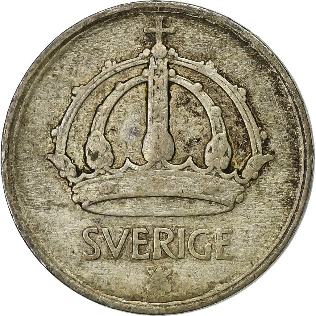 Sweden, Gustaf V, 10 Öre, 1945, Silver, VF(30-35), KM:813