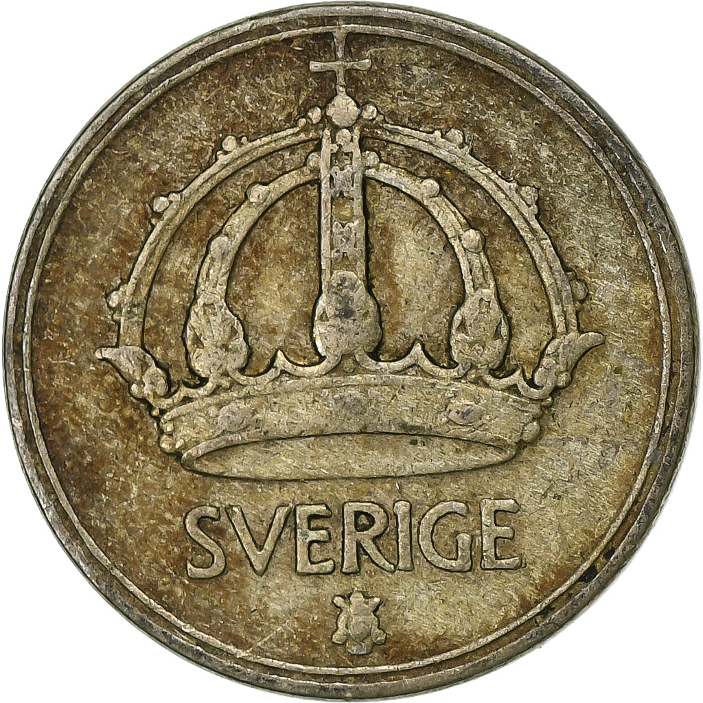 Zweden, Gustaf V, 10 Öre, 1950, Zilver, ZF, KM:813
