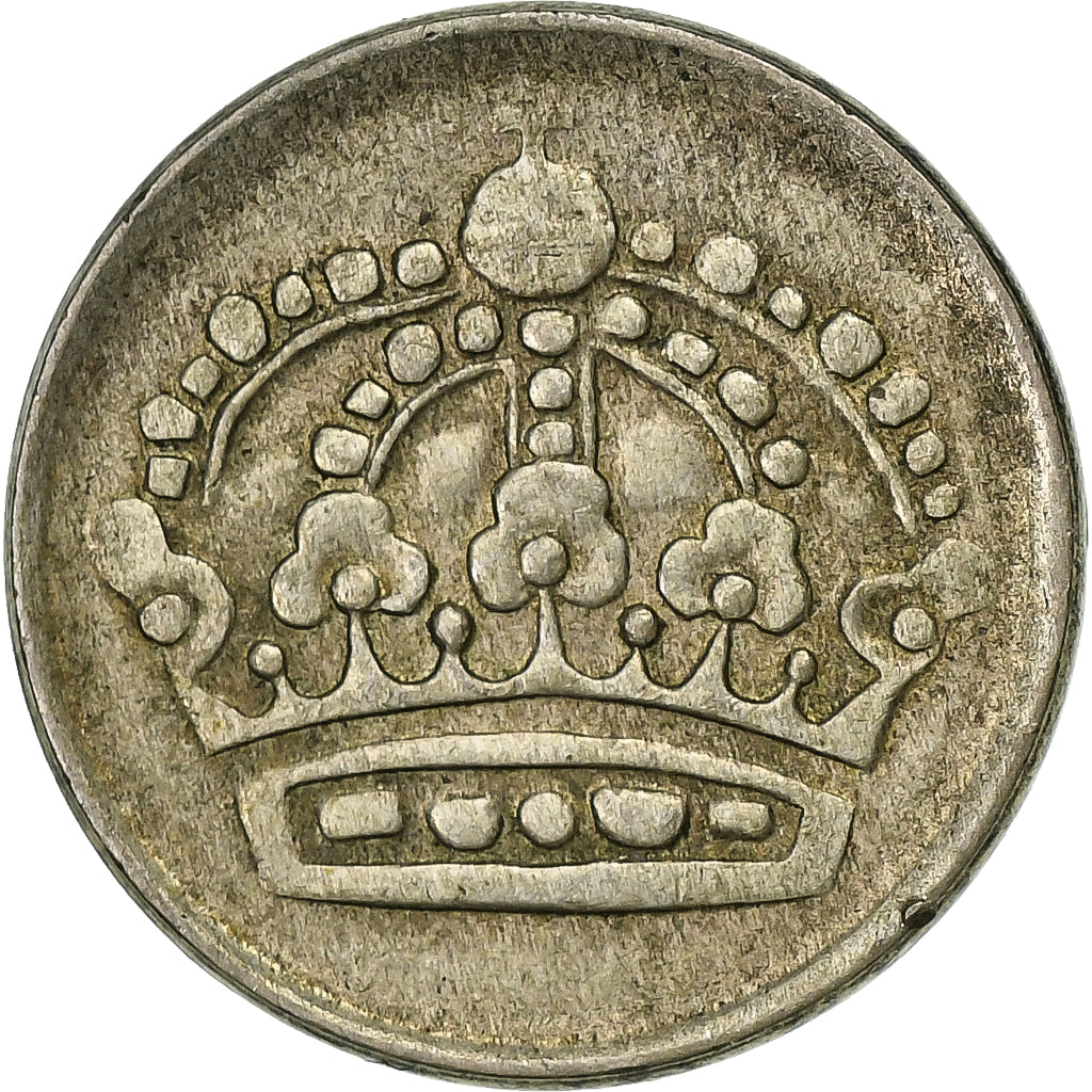 Zweden, Gustaf VI, 10 Öre, 1961, Zilver, FR+, KM:823
