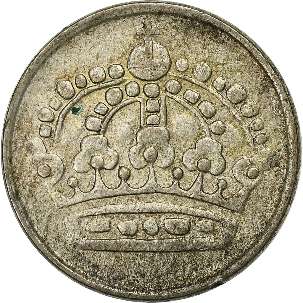 Szwecja, Gustaf VI, 25 Öre, 1958, Srebro, EF(40-45), KM:824