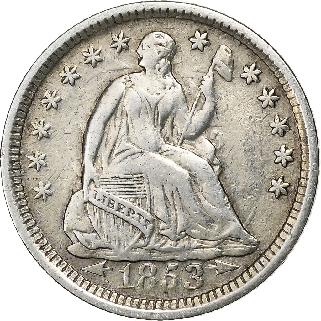United States, Half Dime, Seated Liberty, 1853, Philadelphia, Silver, VF(30-35)