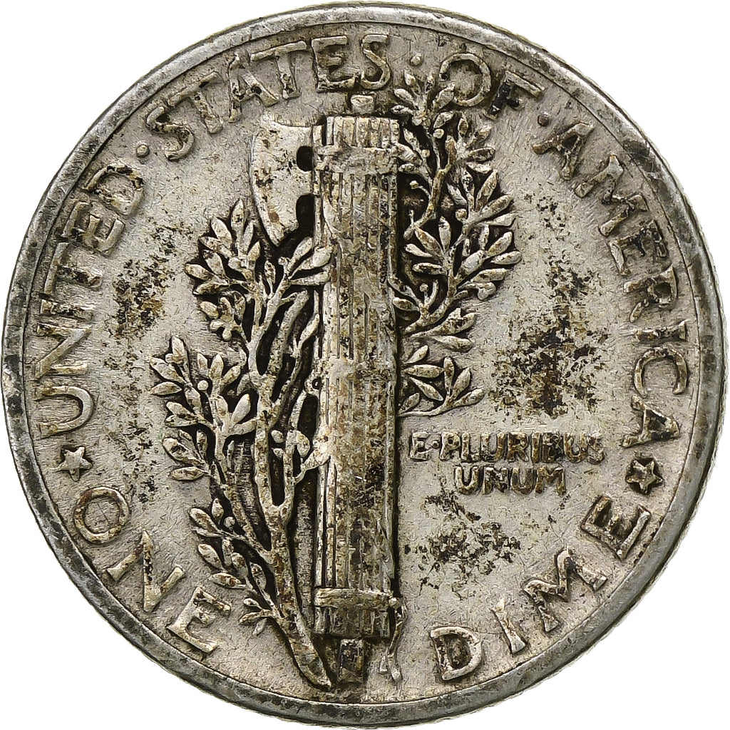 États-Unis, Dime, Mercury Dime, 1939, U.S. Mint, Argent, TB+, KM:140