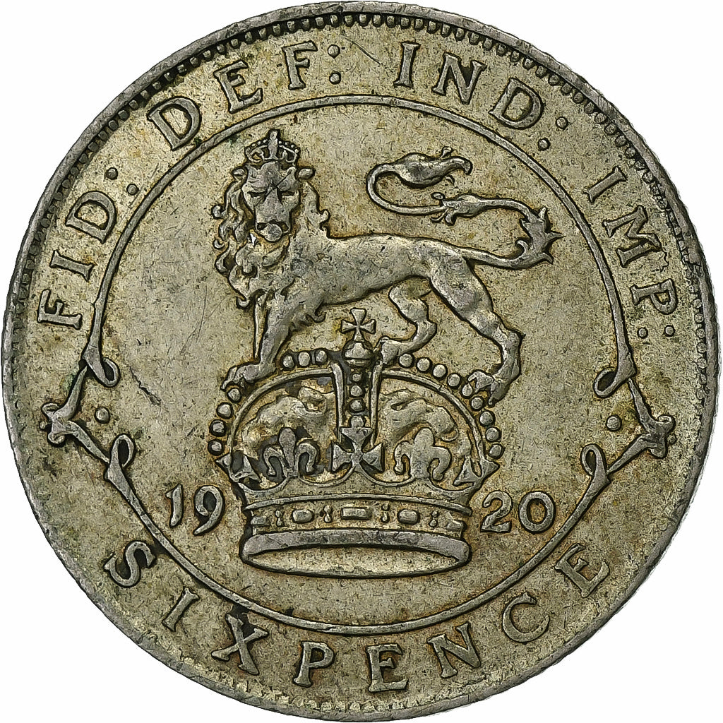 Wielka Brytania, George V, 6 Pence, 1920, London, Srebro, EF(40-45)