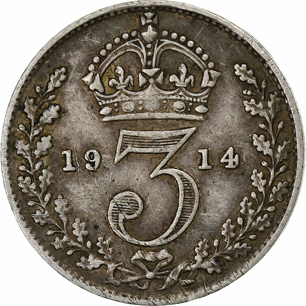 Gran Bretagna, George V, 3 Pence, 1914, Argento, BB, KM:813