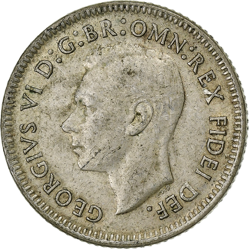 Australia, George VI, Sixpence, 1950, Silver, EF(40-45), KM:45