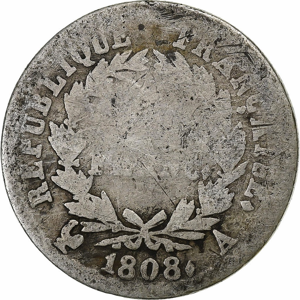 Frankreich, 1/2 Franc, Napoléon I, 1808, Paris, Silber, SGE+, Le Franc:F.177