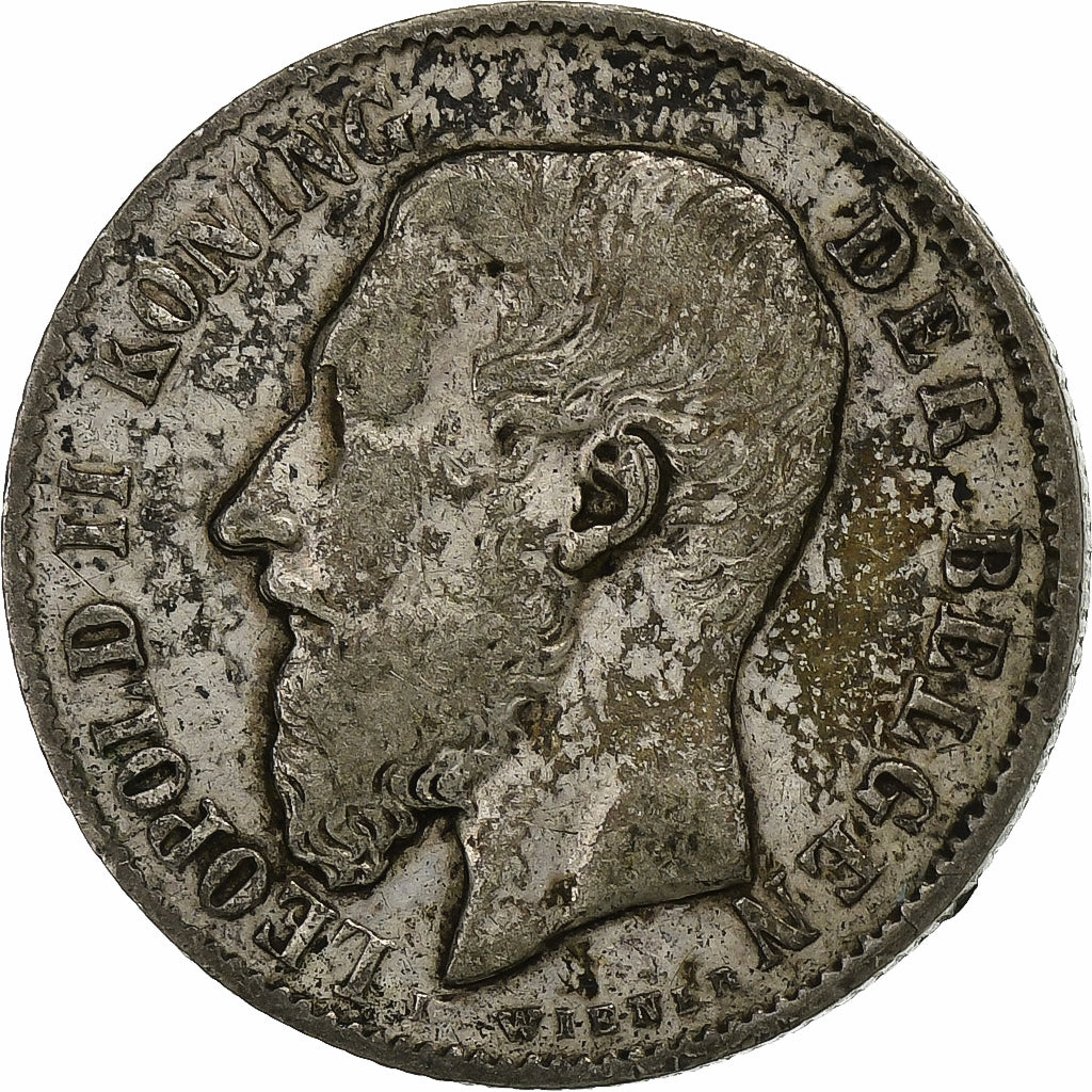Münze, Belgien, Leopold II, 50 Centimes, 1886, S, Silber, KM:27