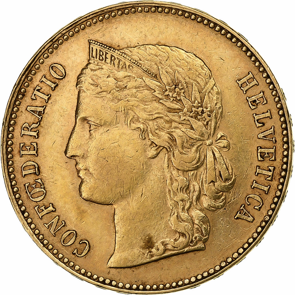 Suiza, 20 Francs, 1896, Bern, Oro, MBC, KM:31.3