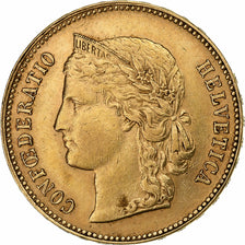 Suiza, 20 Francs, 1896, Bern, Oro, MBC, KM:31.3