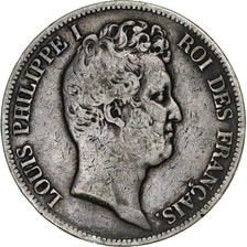 Francia, 5 Francs, Louis-Philippe, 1831, Paris, Plata, BC+, Gadoury:676, Le