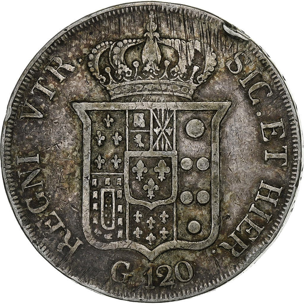 Coin, ITALIAN STATES, NAPLES, Ferdinando II, 120 Grana, 1836, VF(20-25), Silver