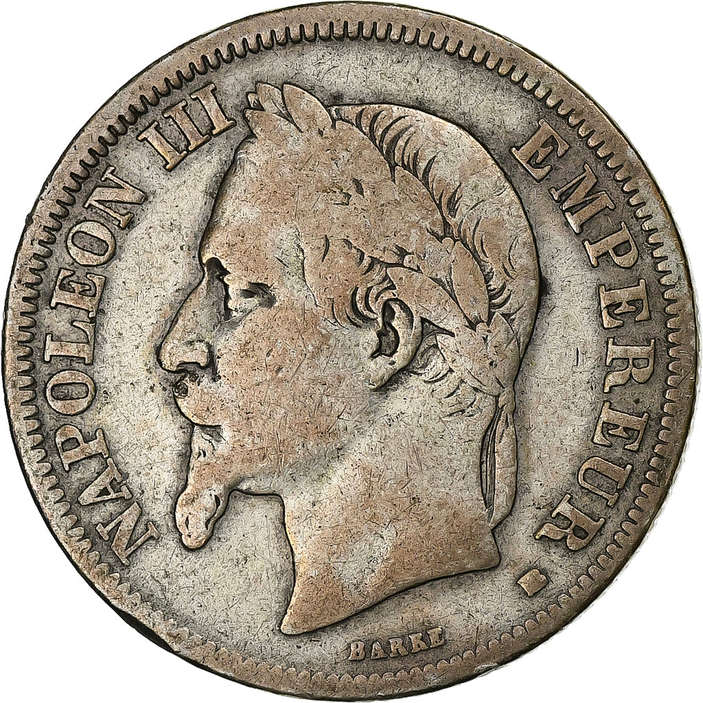 France, Napoléon III, 2 Francs, Napoléon III, 1866, Strasbourg, Argent, TB