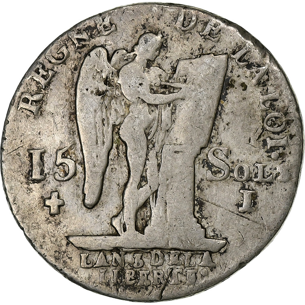 Francia, Louis XVI, 15 Sols, 1791 / AN 3, Limoges, Argento, MB