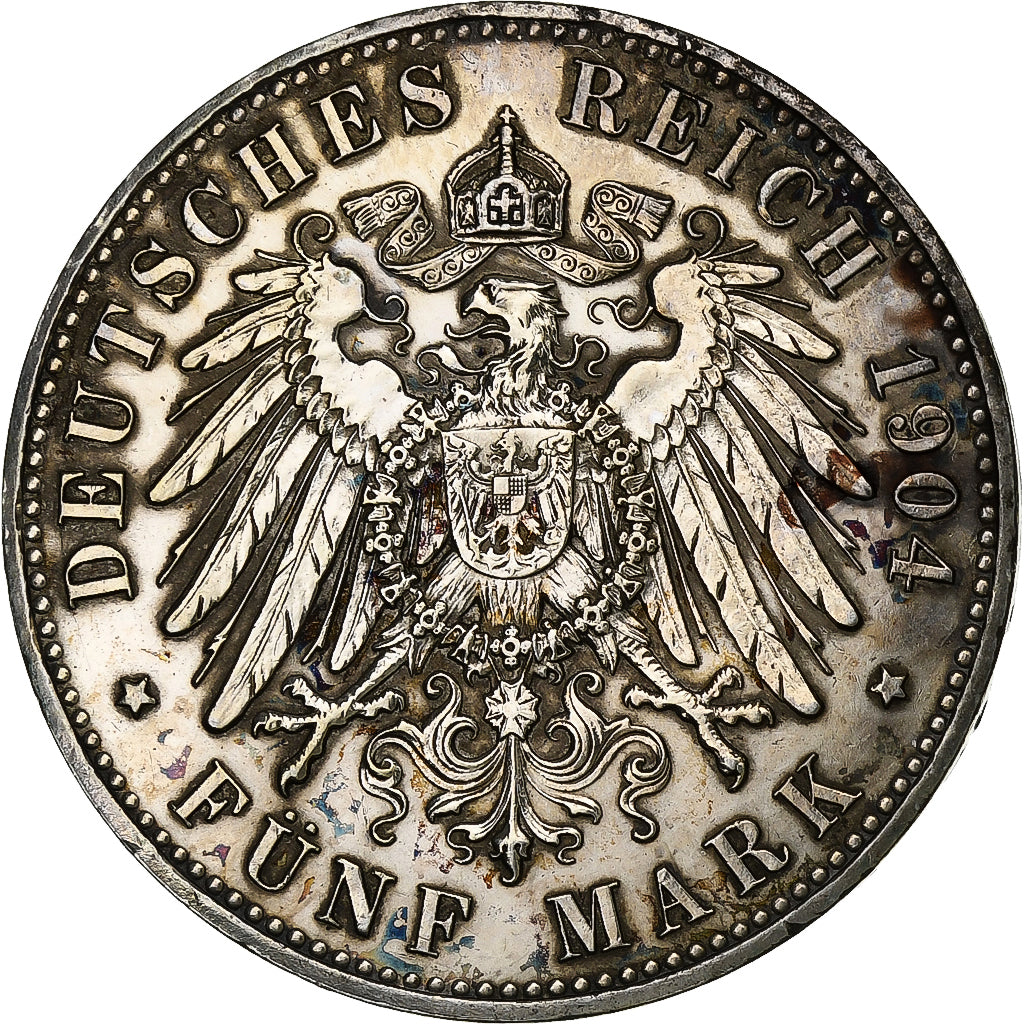 German States, MECKLENBURG-SCHWERIN, Friedrich Franz IV, 5 Mark, 1904, Berlin