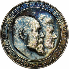 German States, WURTTEMBERG, Wilhelm II, 3 Mark, 1911, Freudenstadt, Silver