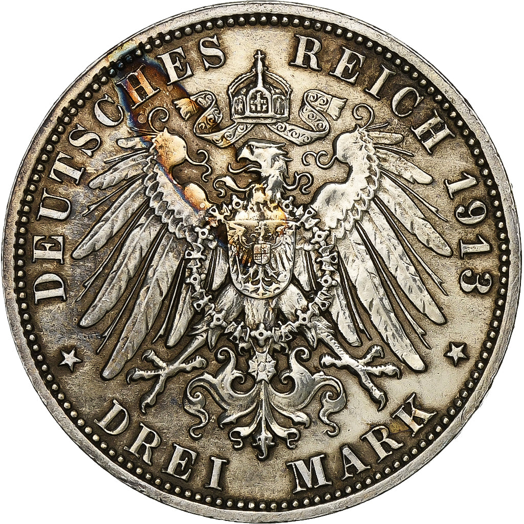 German States, SAXONY-ALBERTINE, Friedrich August III, 3 Mark, 1913