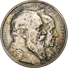 German States, BADEN, Friedrich I, 2 Mark, 1906, Silver, EF(40-45), KM:276