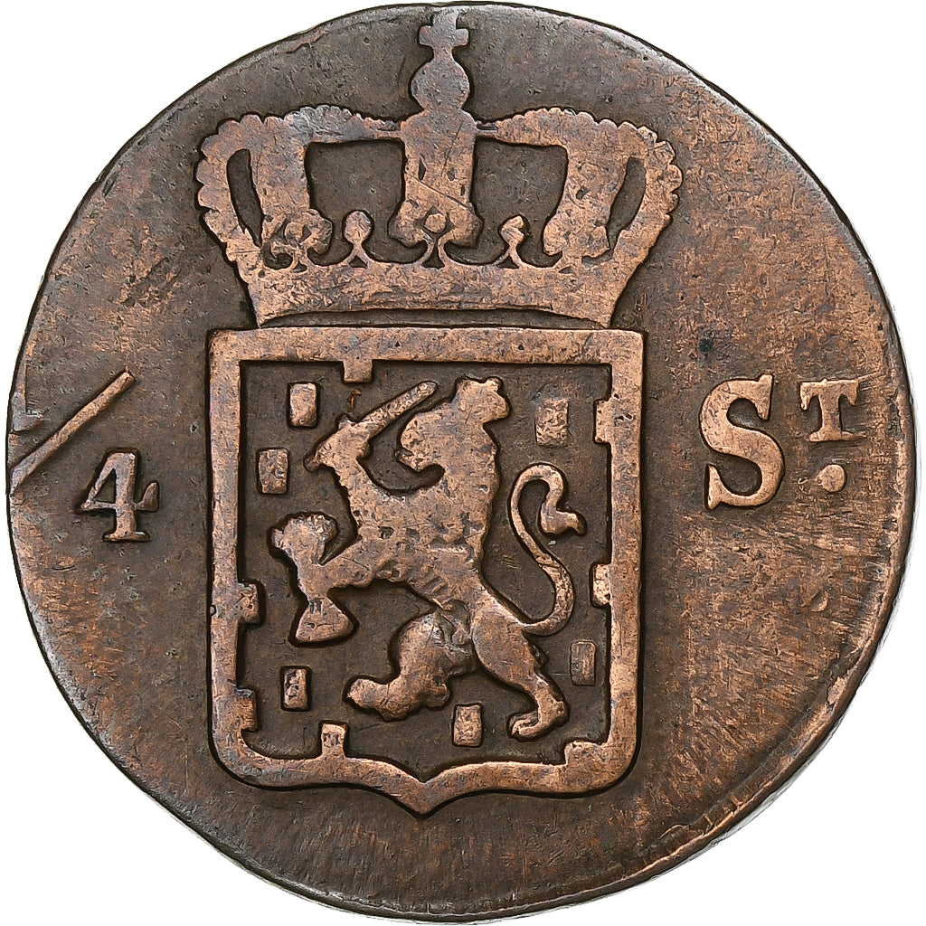 NETHERLANDS EAST INDIES, SUMATRA, ISLAND OF, 1/4 Stuiver, 1826, Utrecht, Copper