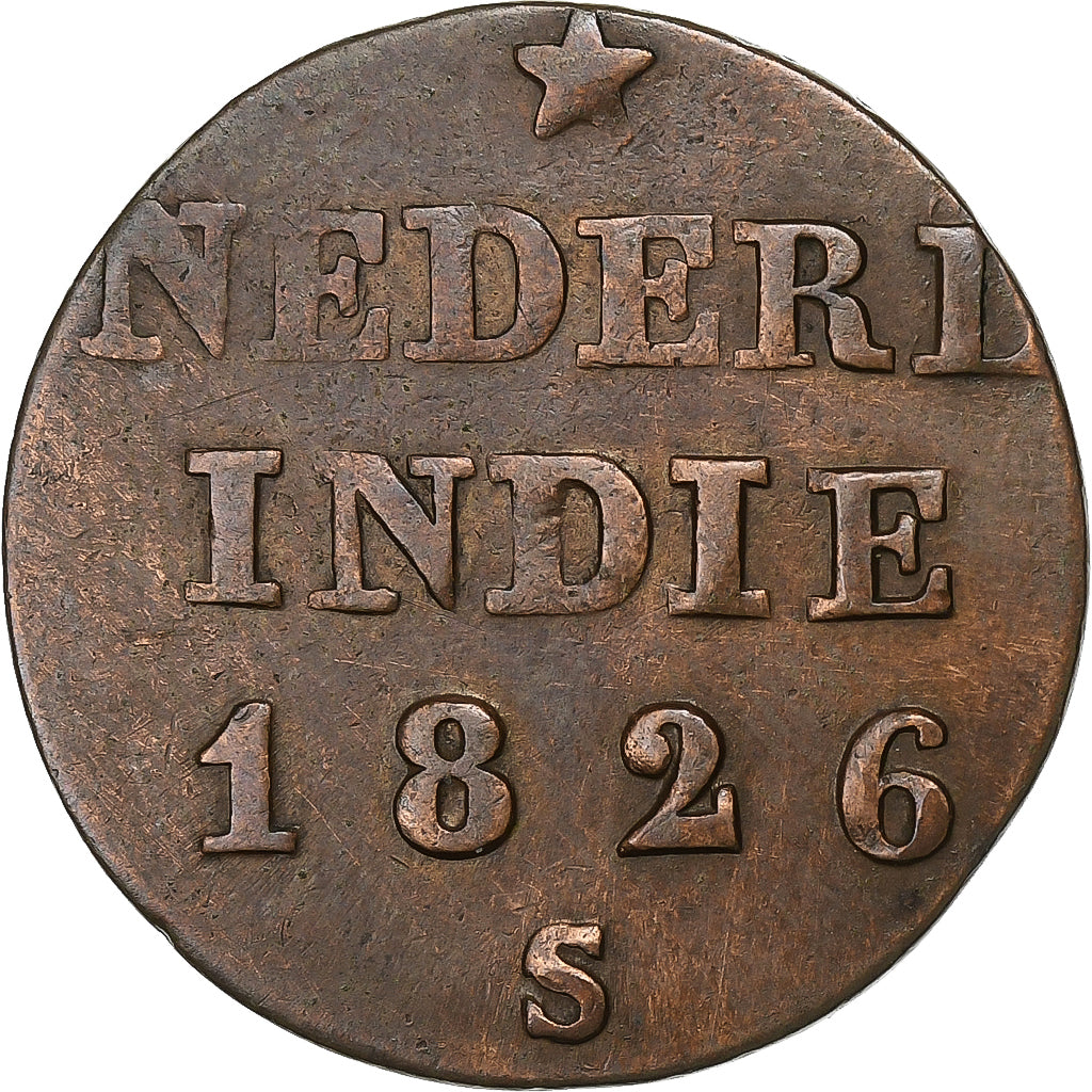 NETHERLANDS EAST INDIES, SUMATRA, ISLAND OF, 1/4 Stuiver, 1826, Utrecht, Copper