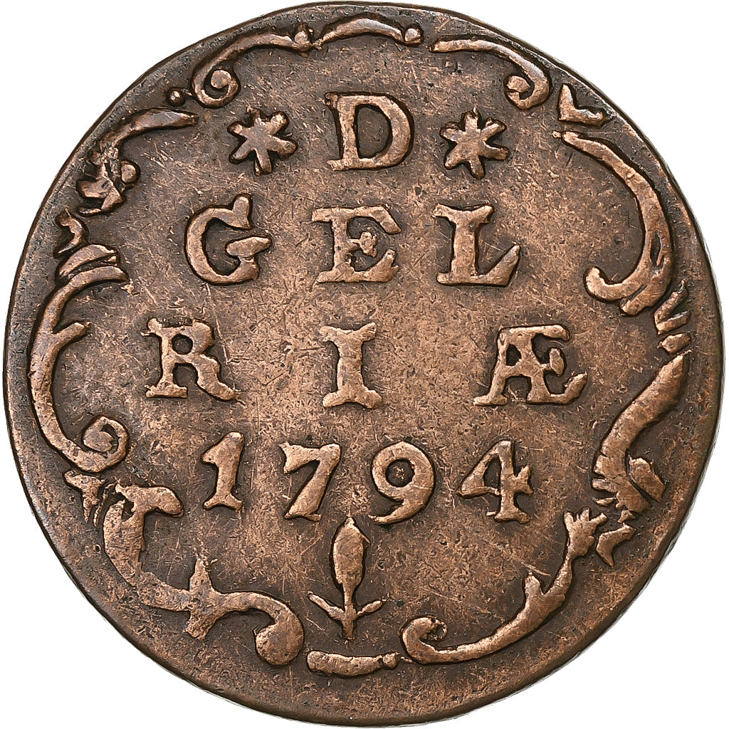 Netherlands, GELDERLAND, Duit, 1794, Copper, VF(20-25), KM:108