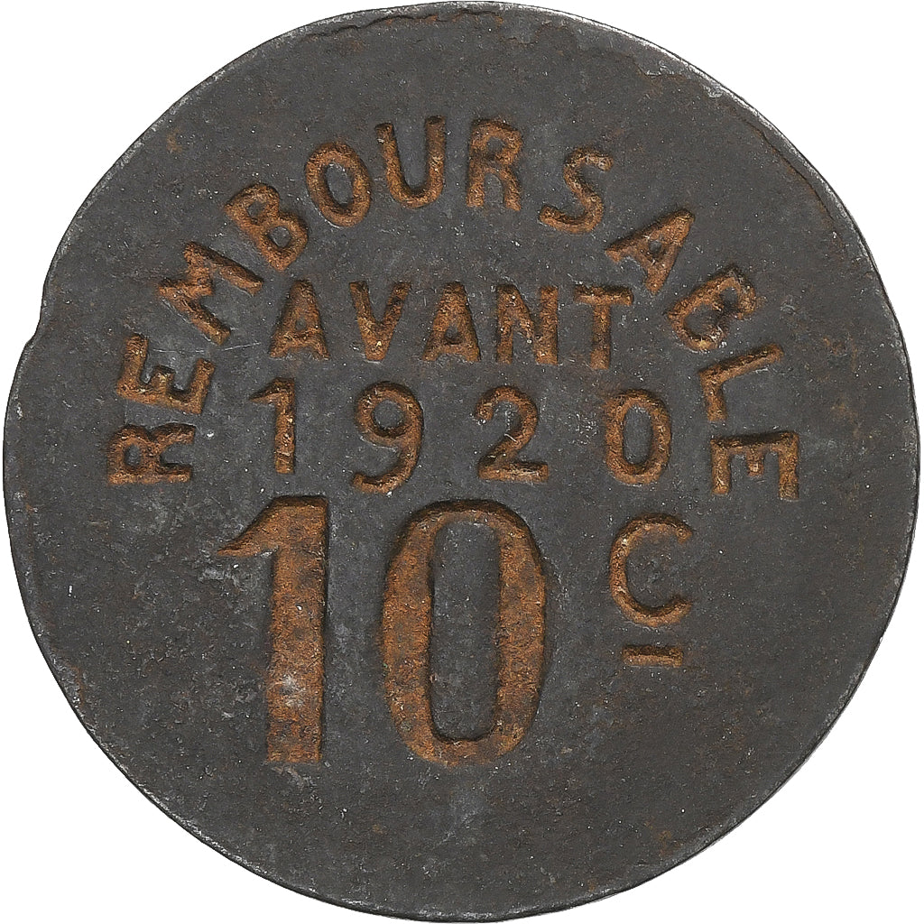 France, UNION FUMÉLOISE, 10 Centimes, 1917, EF(40-45), Iron, Elie:10.2