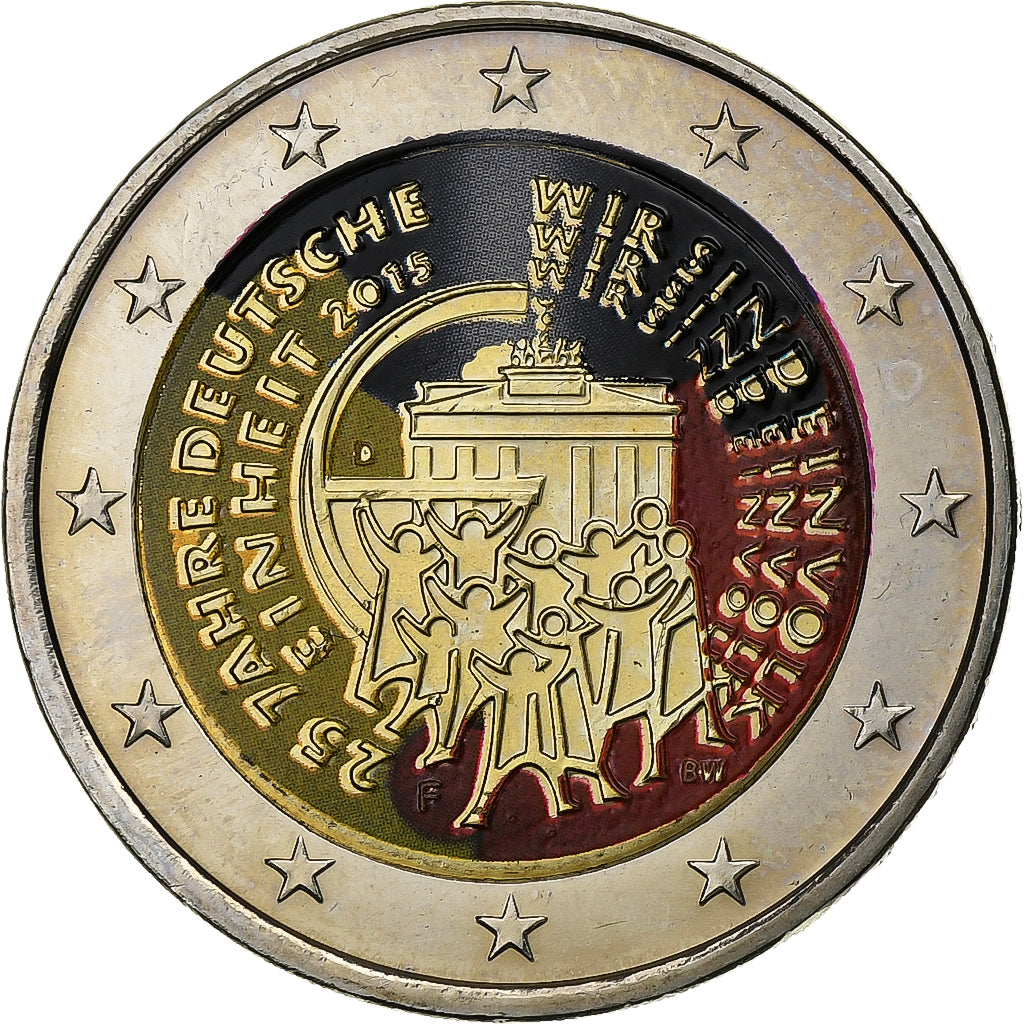 Duitsland, 2 Euro, Colourized, 2015, Stuttgart, Bi-Metallic, PR+, KM:New