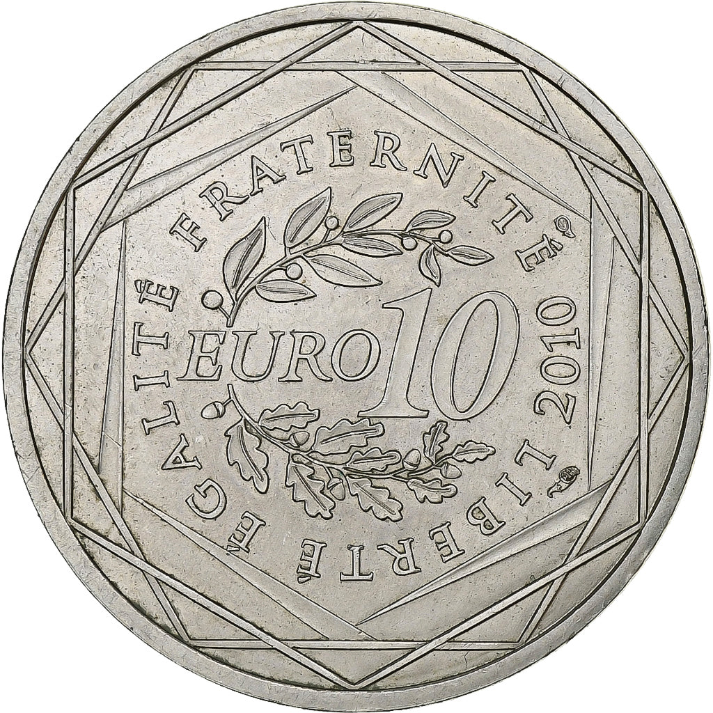 France, 10 Euro, 2010, Paris, Silver, MS(63), KM:1665