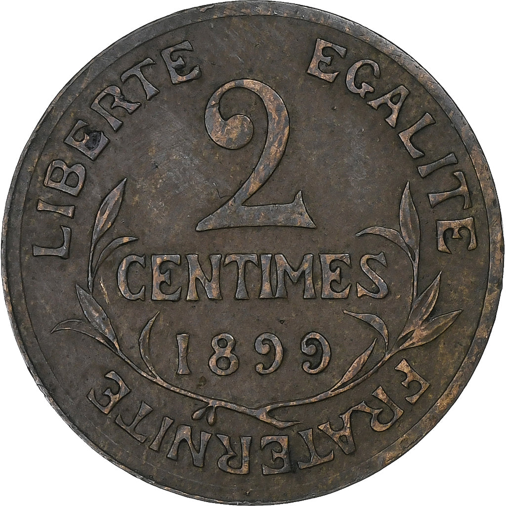 France, 2 Centimes, Dupuis, 1899, Paris, Bronze, VF(30-35), Gadoury:107, KM:841