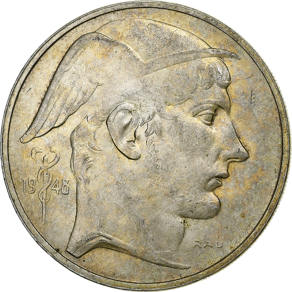 Belgio, Régence Prince Charles, 50 Francs, Mercure, 1948, Brussels, Argento