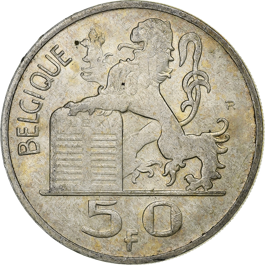 Belgio, Régence Prince Charles, 50 Francs, Mercure, 1948, Brussels, Argento