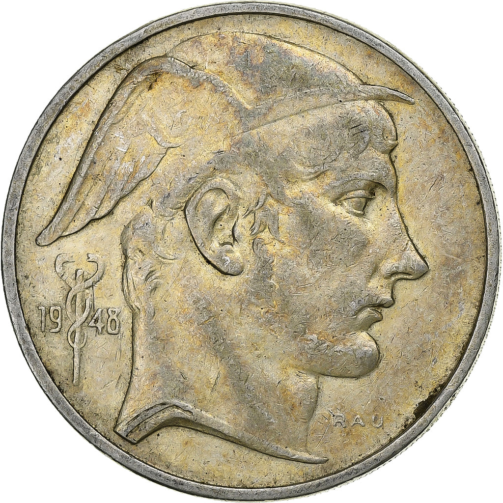 Belgien, Régence Prince Charles, 50 Francs, Mercure, 1948, Brussels, Silber