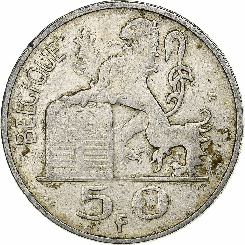 Belgien, Régence Prince Charles, 50 Francs, Mercure, 1948, Brussels, Silber