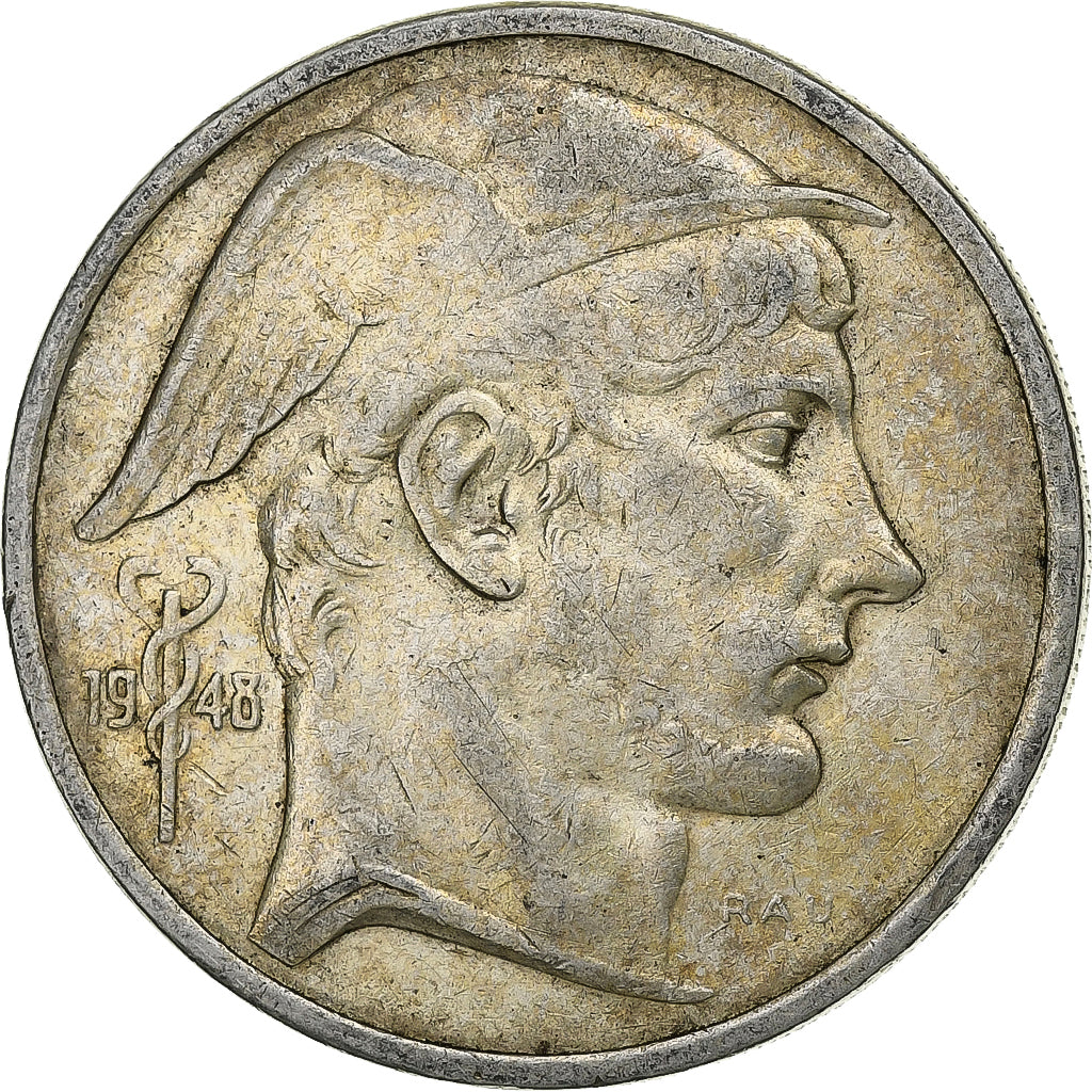 Belgio, Régence Prince Charles, 50 Francs, Mercure, 1948, Brussels, Argento