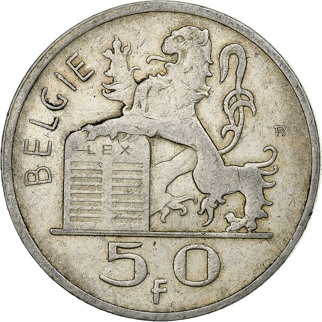 Belgio, Régence Prince Charles, 50 Francs, Mercure, 1948, Brussels, Argento