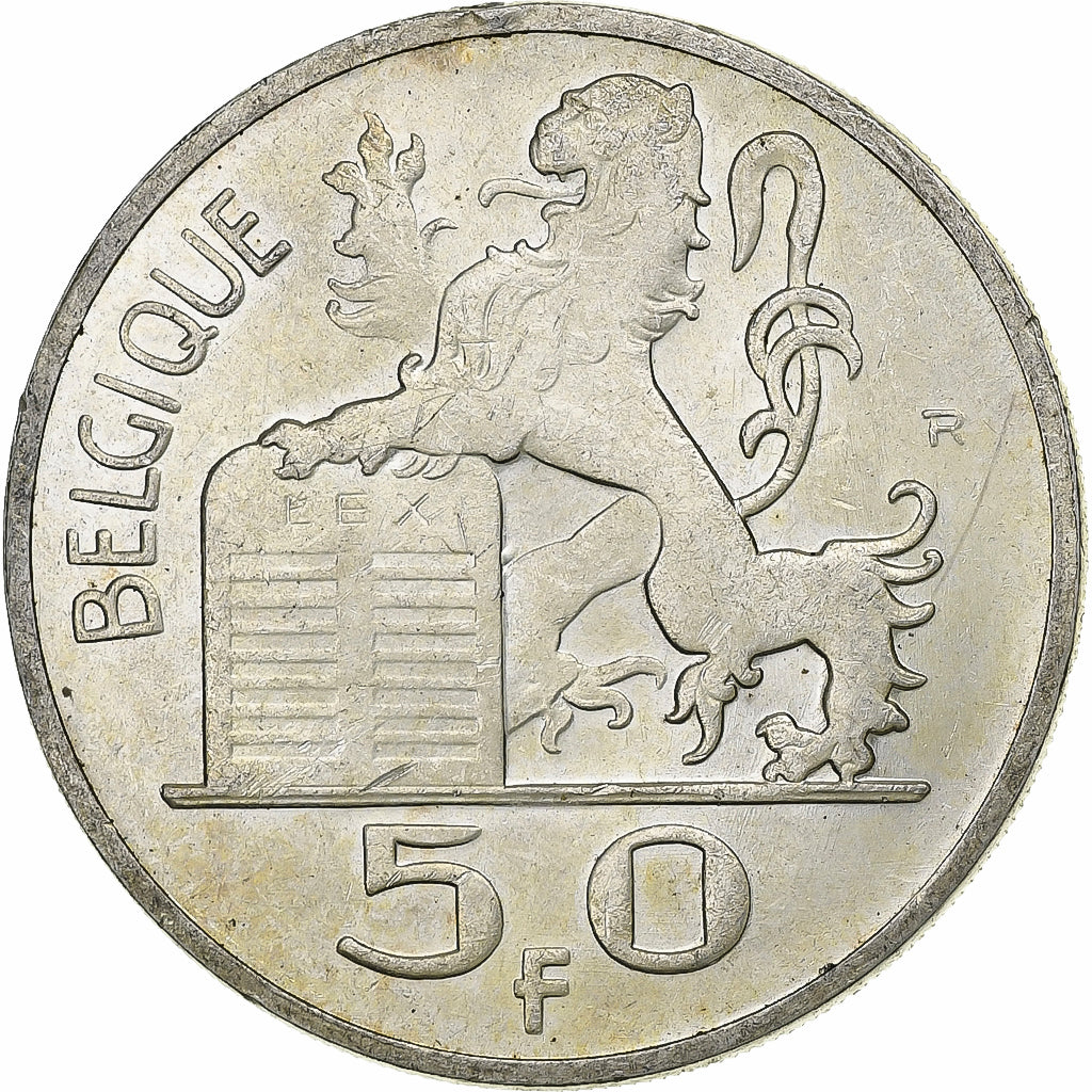 Belgio, Régence Prince Charles, 50 Francs, Mercure, 1948, Brussels, Argento