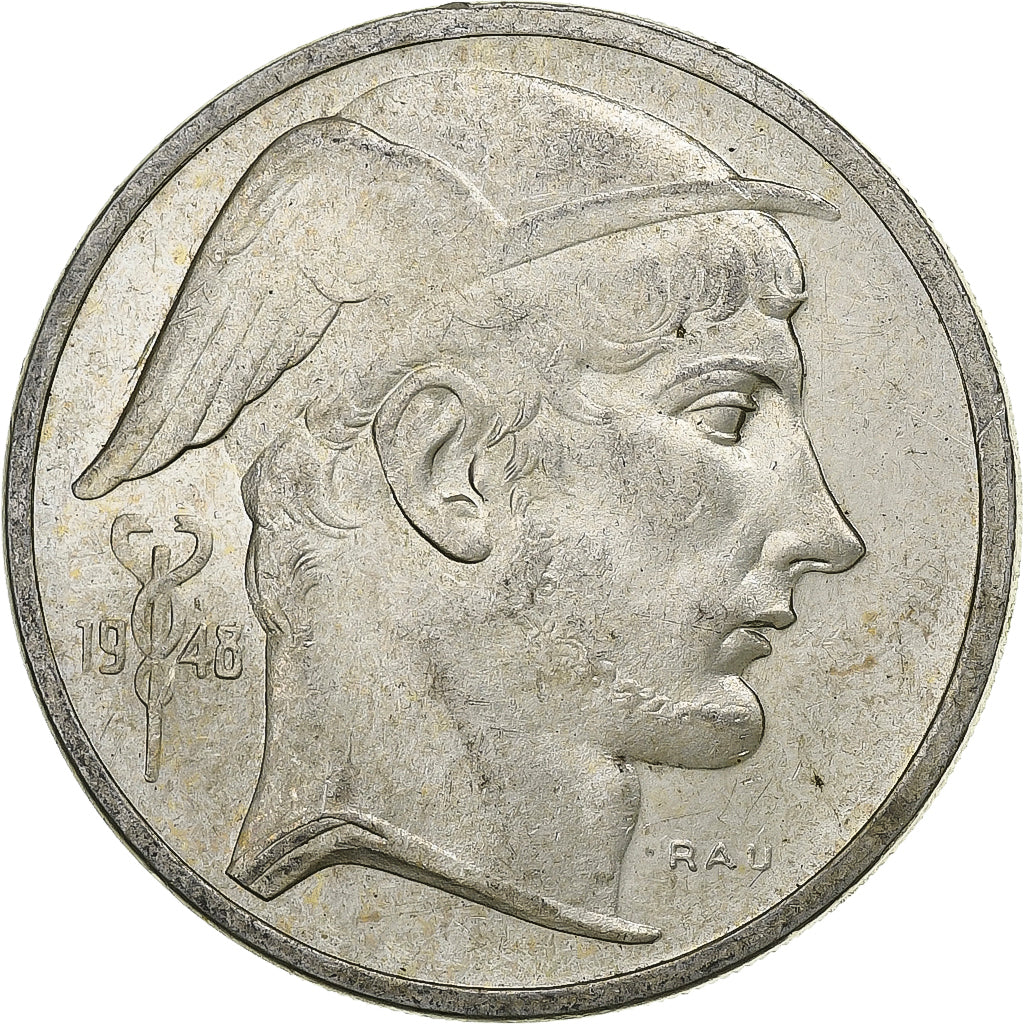 Belgien, Régence Prince Charles, 50 Francs, Mercure, 1948, Brussels, Silber