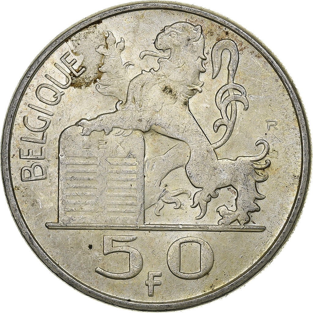 Belgien, Régence Prince Charles, 50 Francs, Mercure, 1949, Brussels, Silber