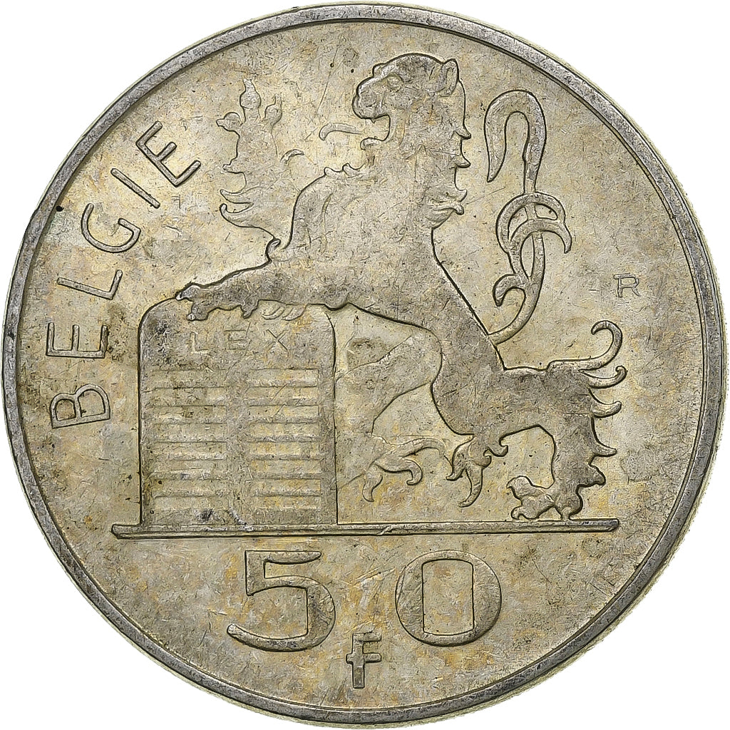 Belgien, Régence Prince Charles, 50 Francs, 50 Frank, 1950, Silber, SS+, KM:137