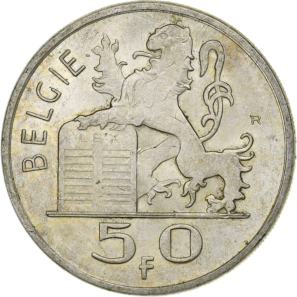 Belgien, Régence Prince Charles, 50 Francs, 50 Frank, 1950, Silber, SS+, KM:137