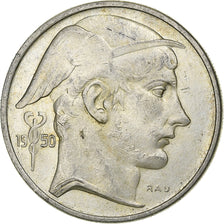 Bélgica, Régence Prince Charles, 50 Francs, 50 Frank, 1950, Prata, AU(55-58)