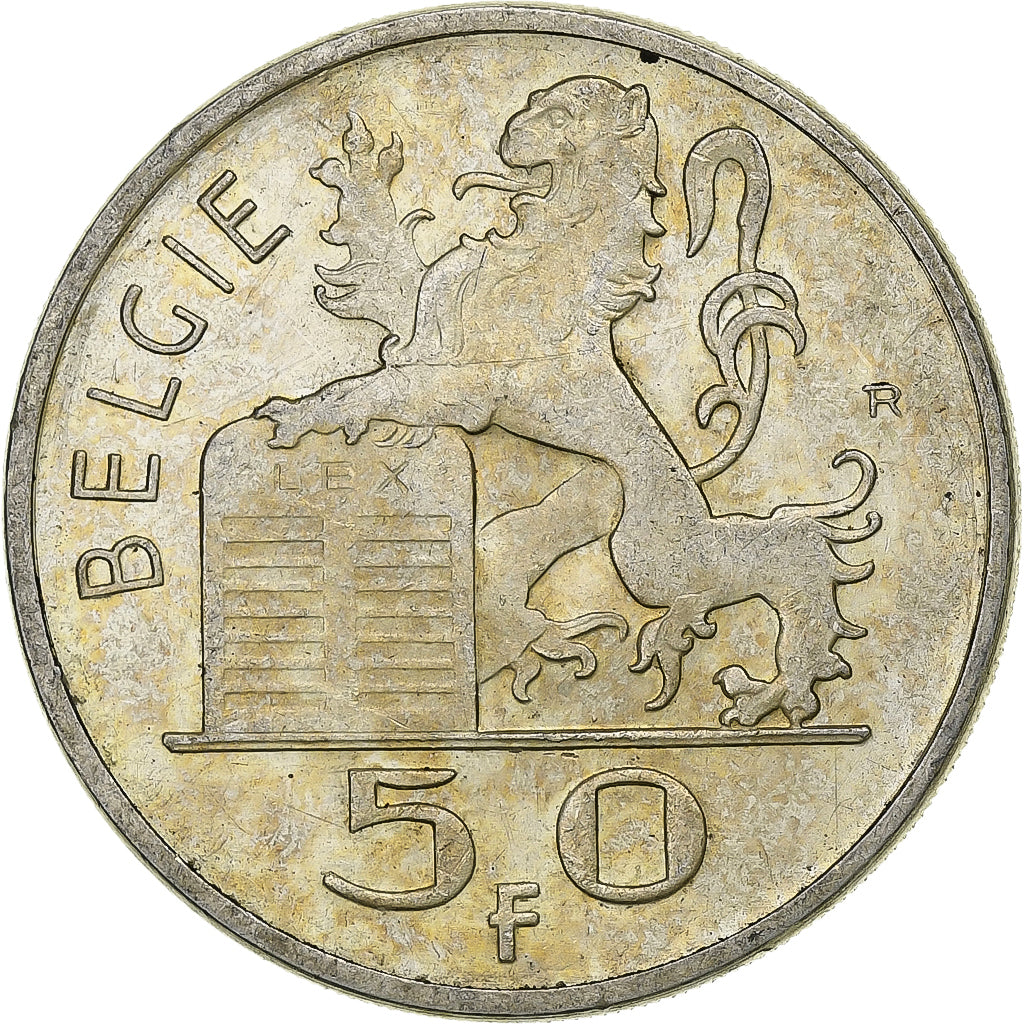 Bélgica, Régence Prince Charles, 50 Francs, 50 Frank, 1950, Prata, AU(55-58)