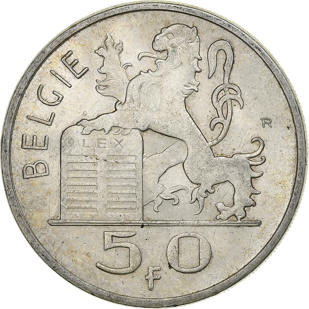 Bélgica, Régence Prince Charles, 50 Francs, 50 Frank, 1950, Prata, AU(55-58)