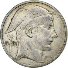 Belgio, 50 Francs, 50 Frank, 1951, Argento, BB, KM:136.1